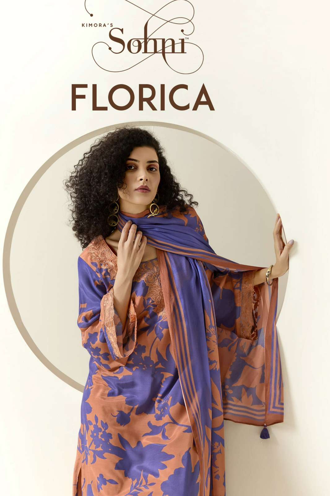 KIMORA SOHNI FLORICA PURE MUSLIN SUIT WITH DIGITAL PRINT & RESHAM EMBROIDERY