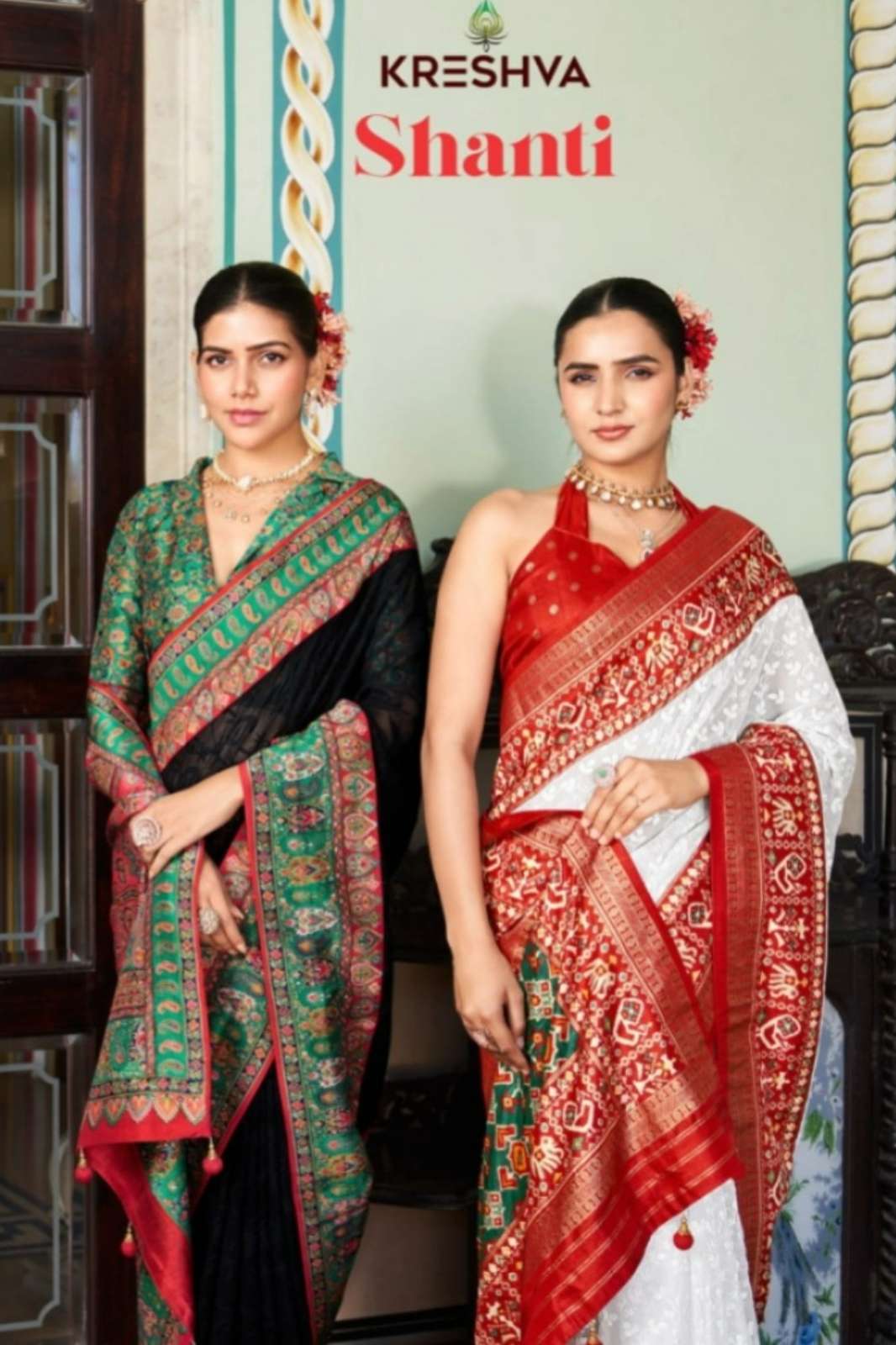 Kreshva Shanti Pashmina Foil Printed Georgette Saree