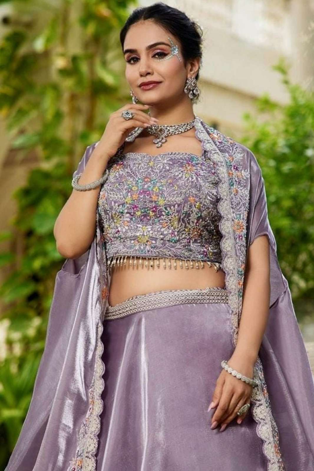 Lapink  Jimmy choo Fancy Crop Top & Lehenga with jacket for Party