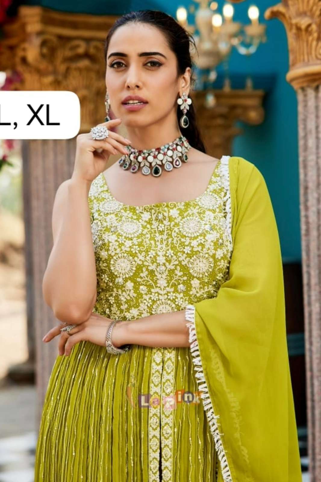 Lapink Viscose Designer Fancy Centre Cut with Palazzo & Plane Dupatta
