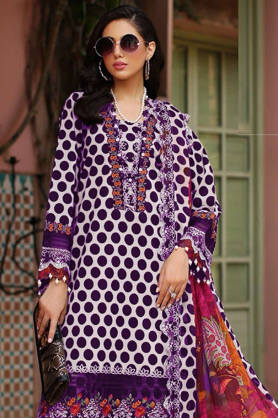 MEHBOOB TEX 1535 COTTON EMBROIDERED DRESS MATERIALS