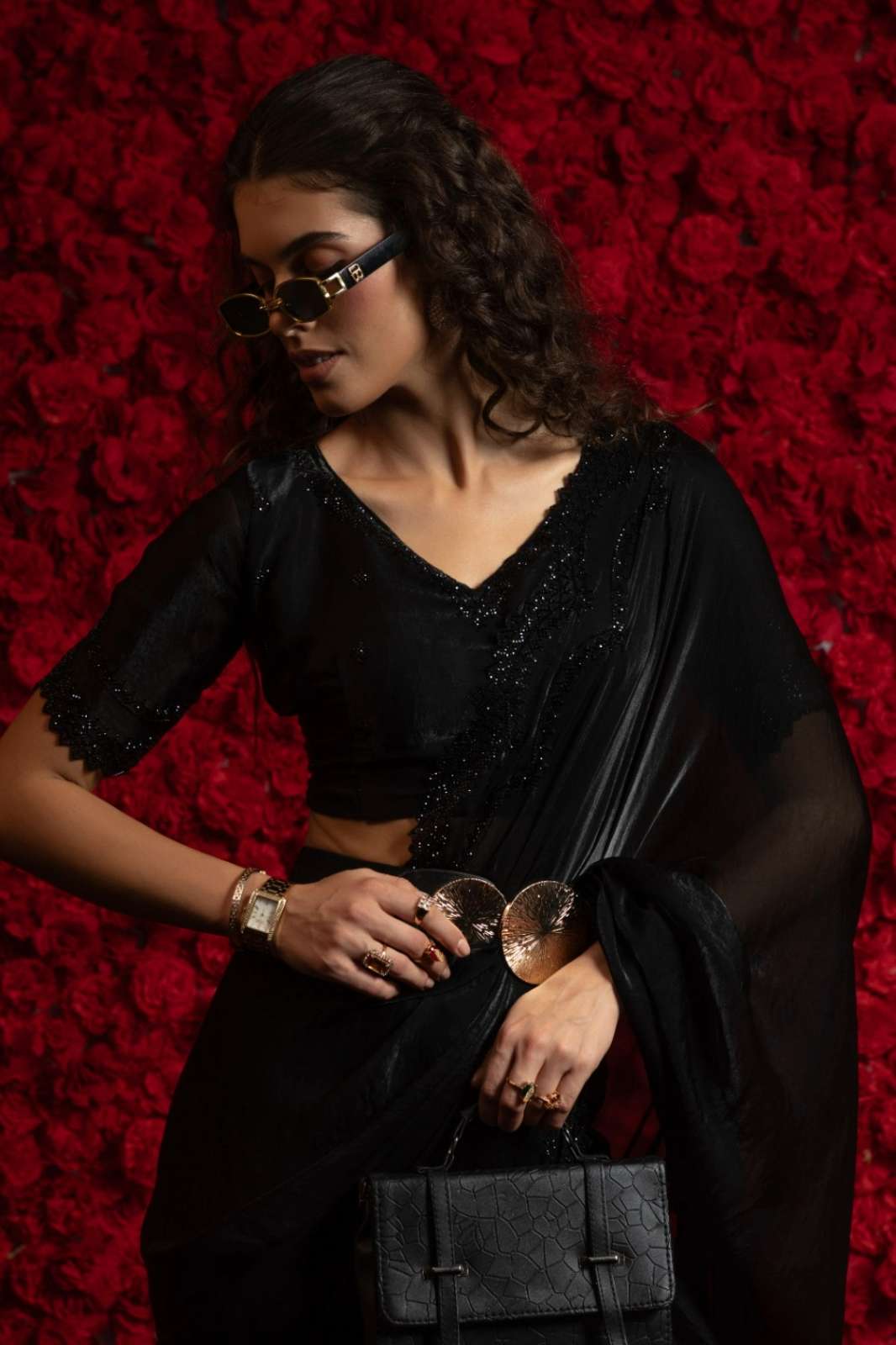 Mehek 1095 Hand Work Designer Satin Silk Saree