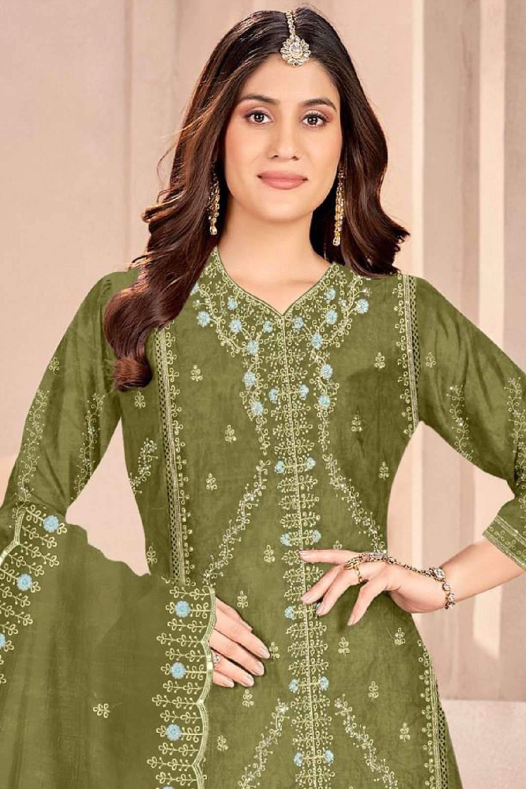 MOTIFZ 948 A TO D ORGANZA EMBROIDERED SUITS