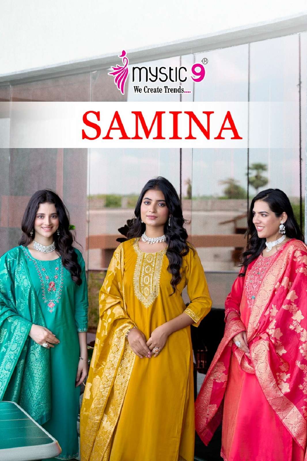 MYSTIC9 SAMINA VOL 1 ROMAN SILK READY TO WEAR KURTIES
