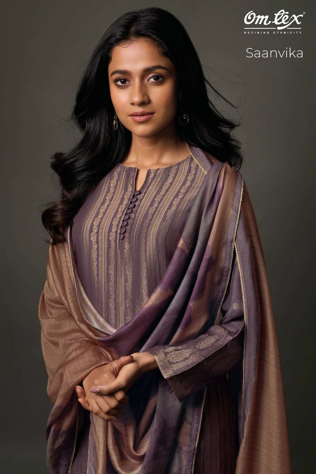 OMTEX SAANVIKA MUSLEEN JACQUARD SUIT WITH WEAVING WORK
