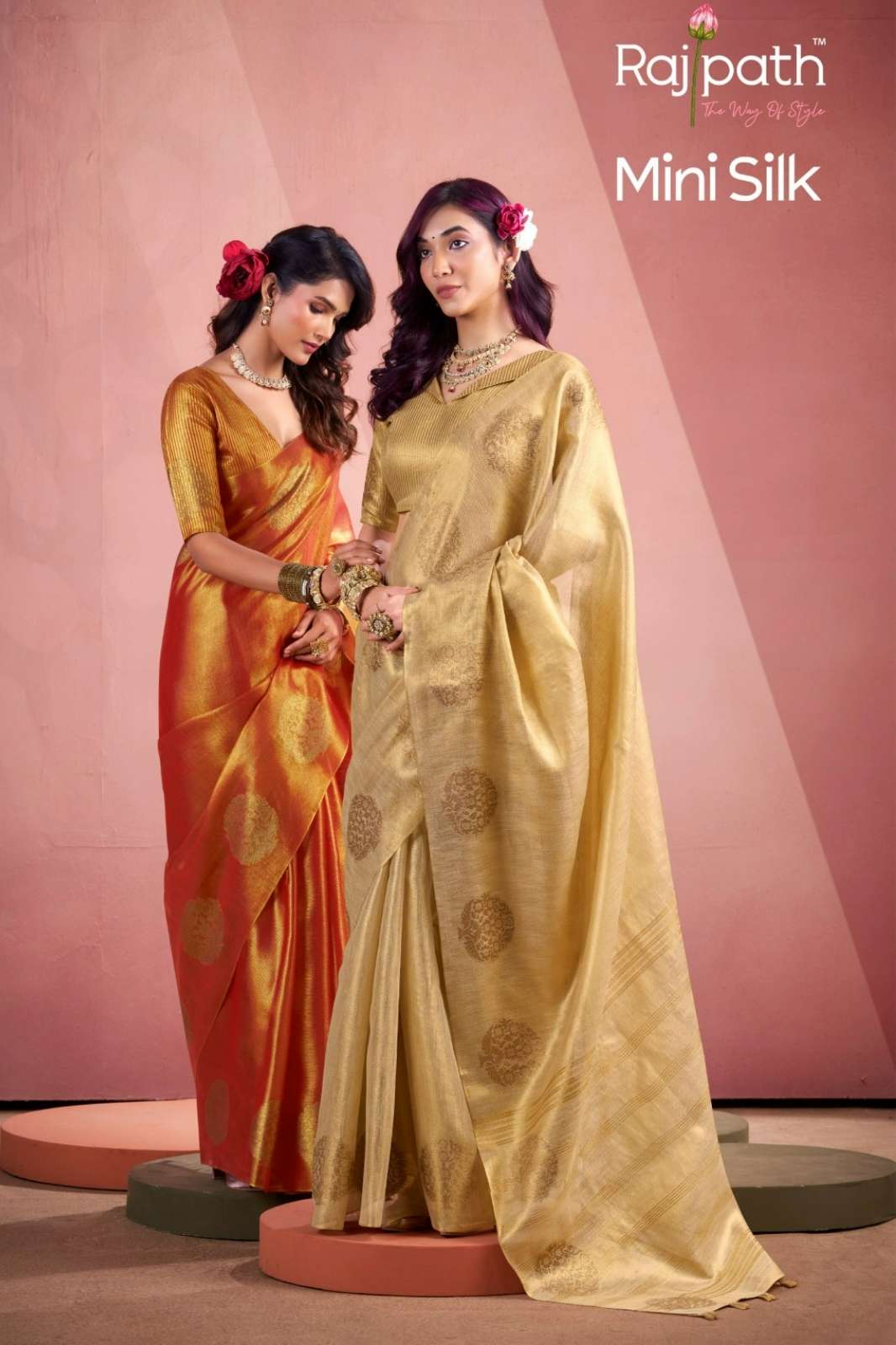 Rajpath MINI SILK Designer Weaving Tissue Fancy Saree