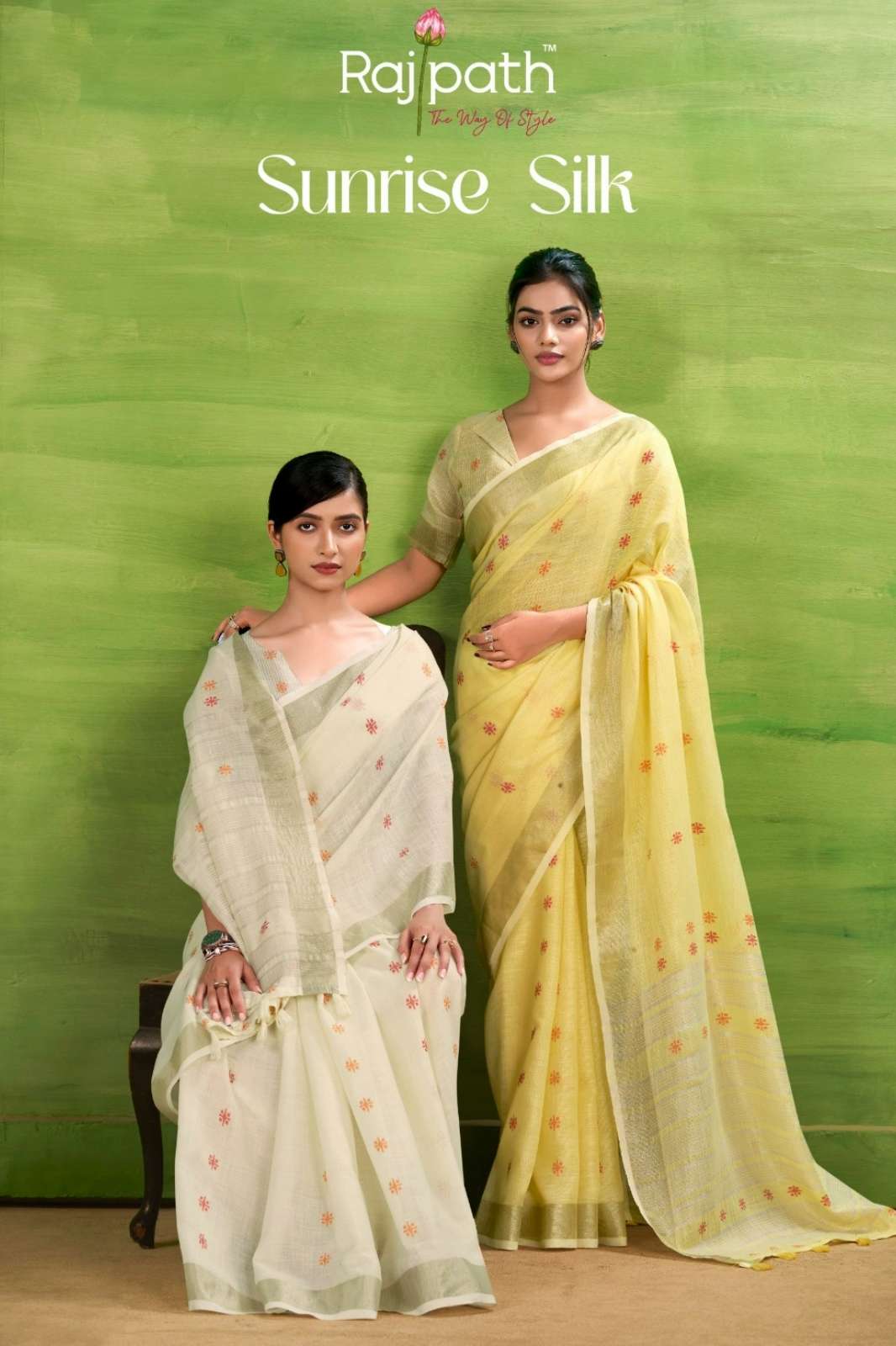 Rajpath SUNRISE SILK Formal Wear Designer Linen Silk Saree