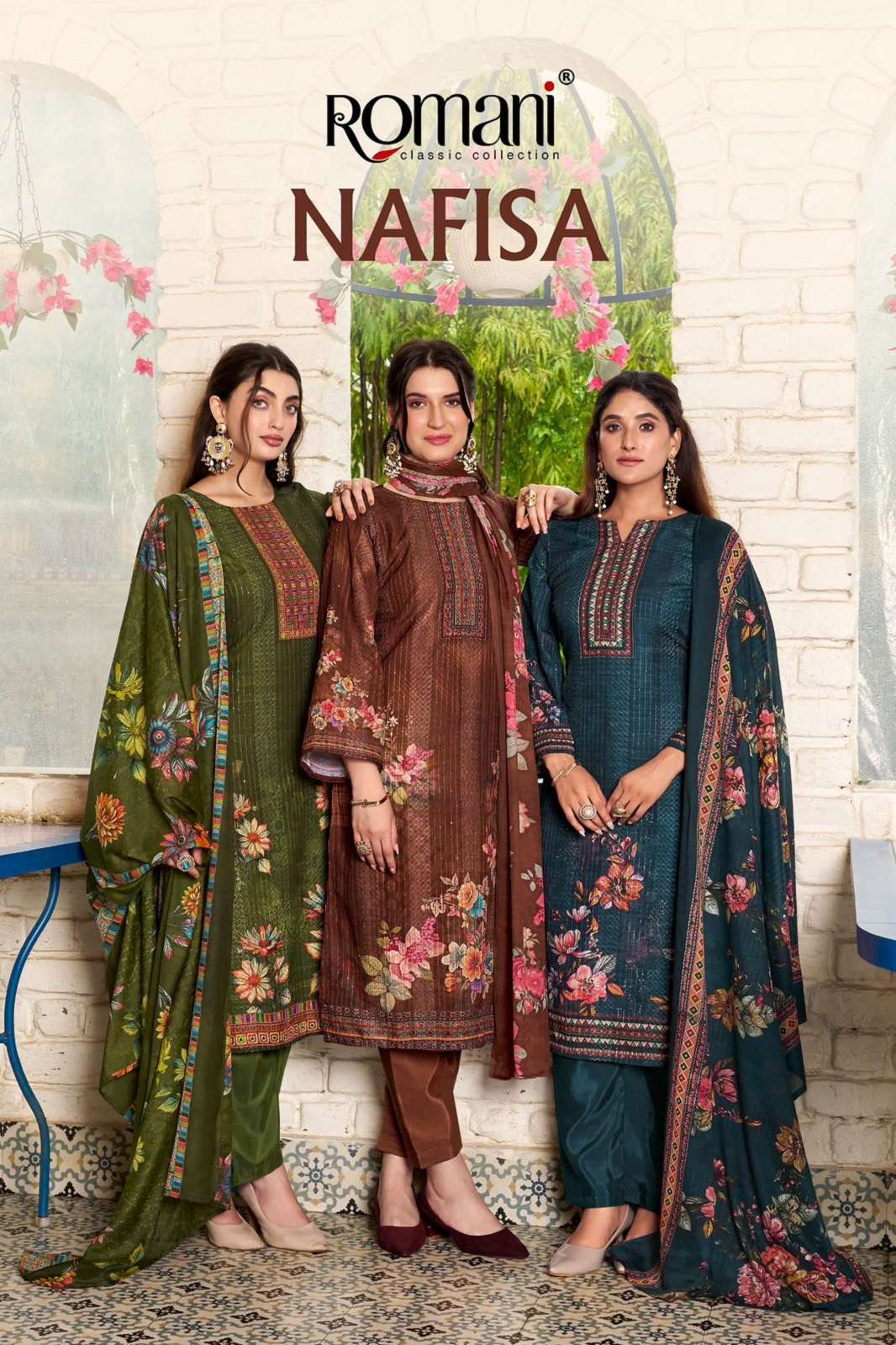 ROMANI NAFISA COTTON EMBROIERY WORKED DRESS MATERIALS