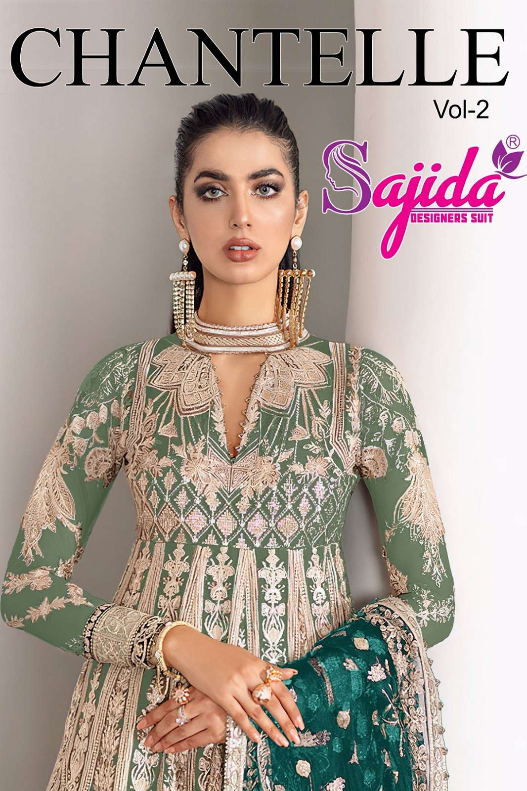SAJIDA DESIGNER CHANTELLE VOL 2 NET EMBROIERED SUITS