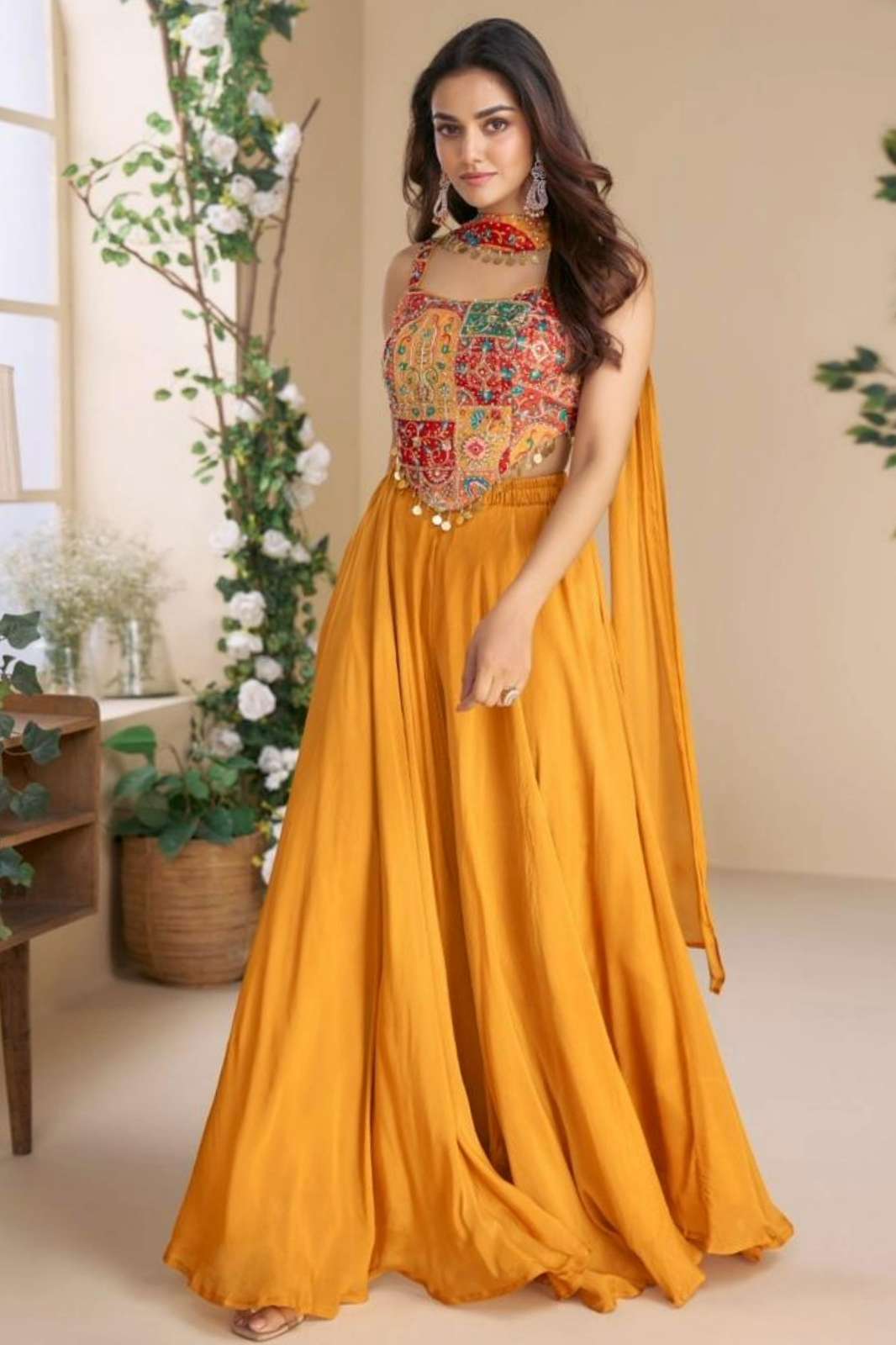 SAYURI MOON READY TO WEAR PREMIUM REAL SILK EMBROIDERED DESIGNER DRESS
