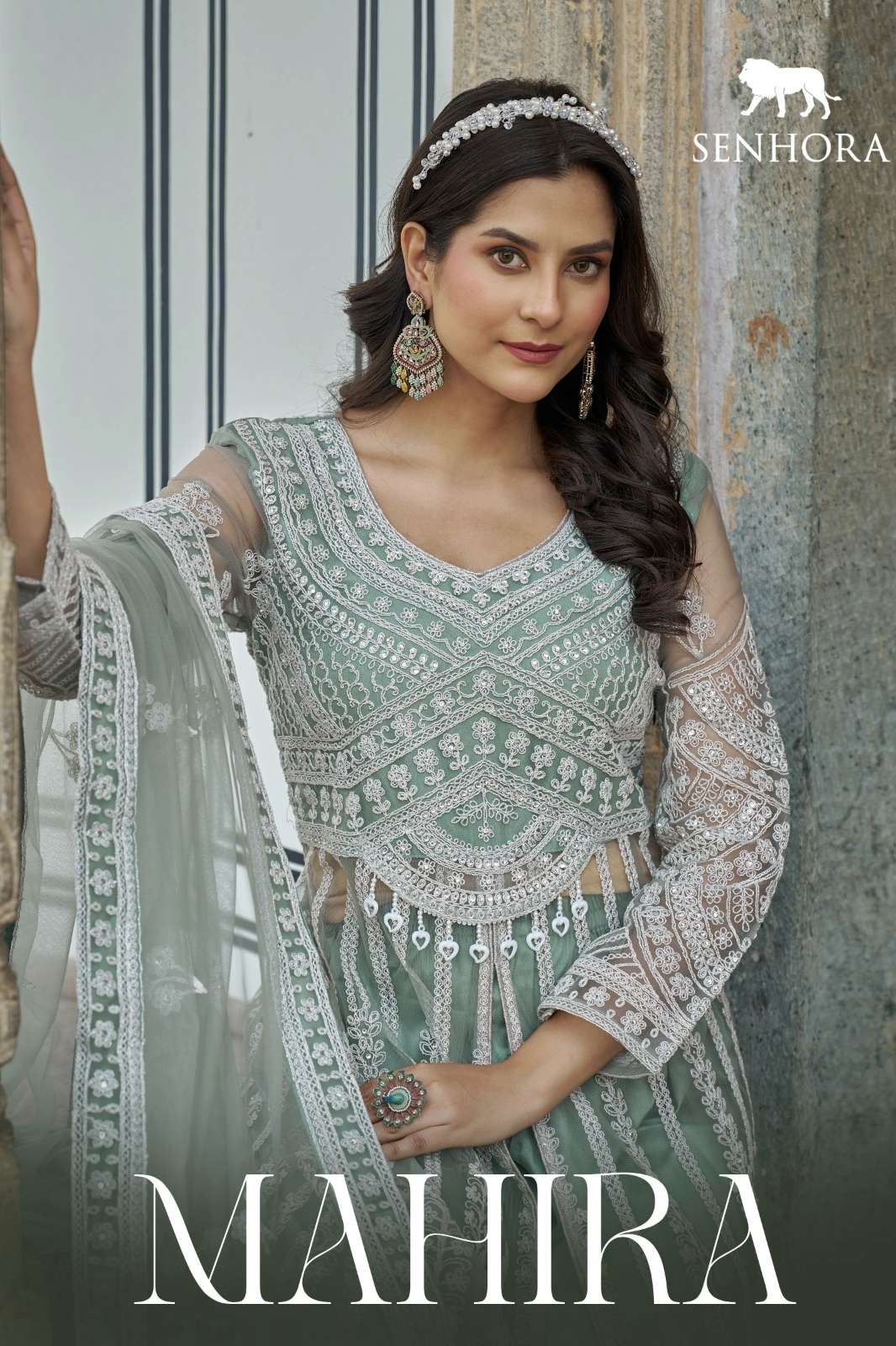 Senhora MAHIRA Pure Butterfly Net Designer Anarkali Style Suit