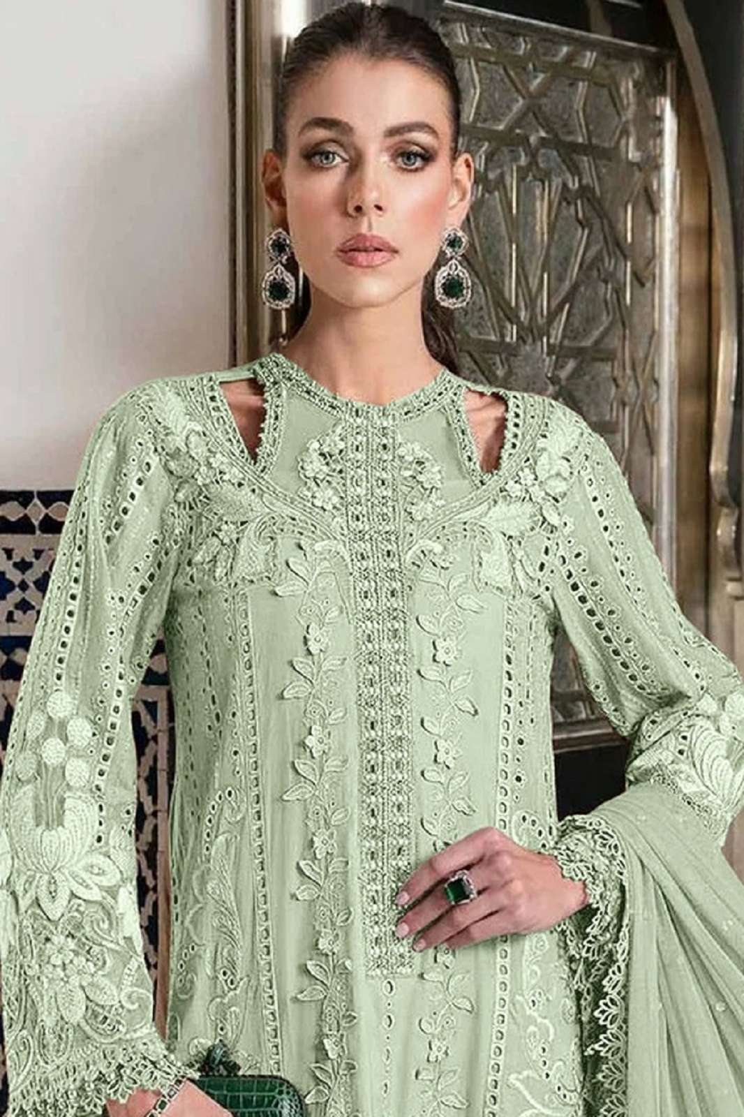 SERINE S 696 A TO D GEORGETTE EMBROIERED DRESS MATERIALS