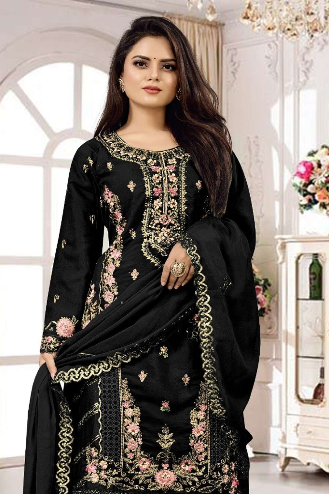 SERINE S 715 A TO D GEORGETTE EMBROIERED DRESS MATERIALS