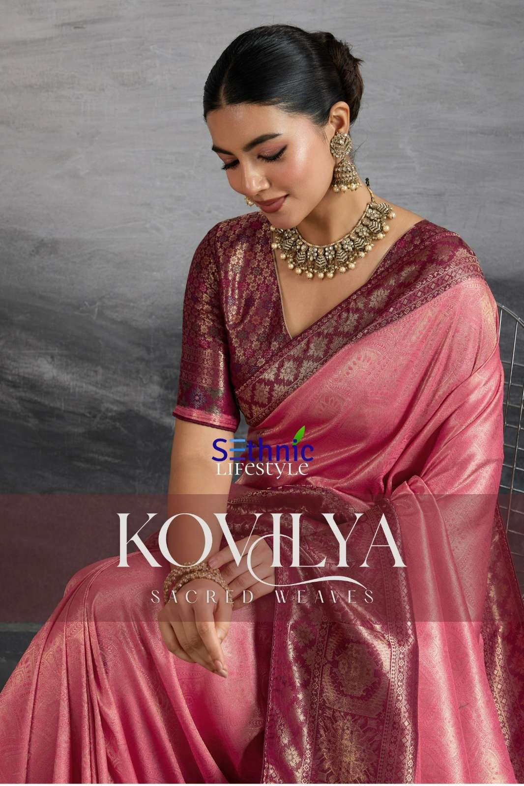 Sethnic Kovilya Designer Kanjivaram Soft Silk Saree