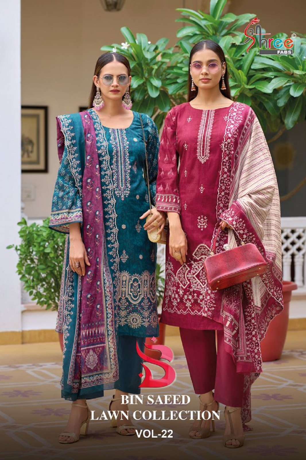 SHREE FAB BIN SAEED LAWN VOL 22 COTTON DRESS MATERIALS