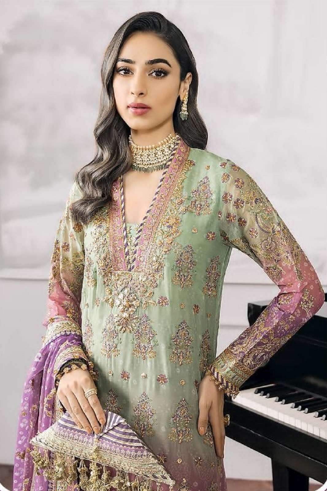 SHREE FAB K 5077 FAUX GEORGETTE EMBROIDERED SUITS