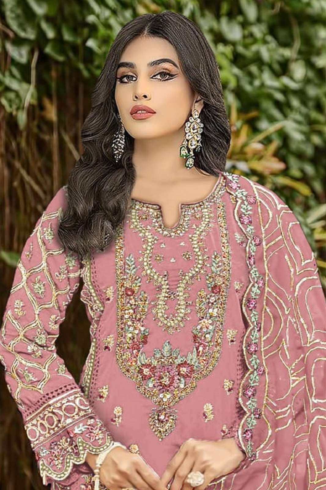SHREE FAB K 5241 ABCD FAUX GEORGETTE EMBROIDERED SUITS