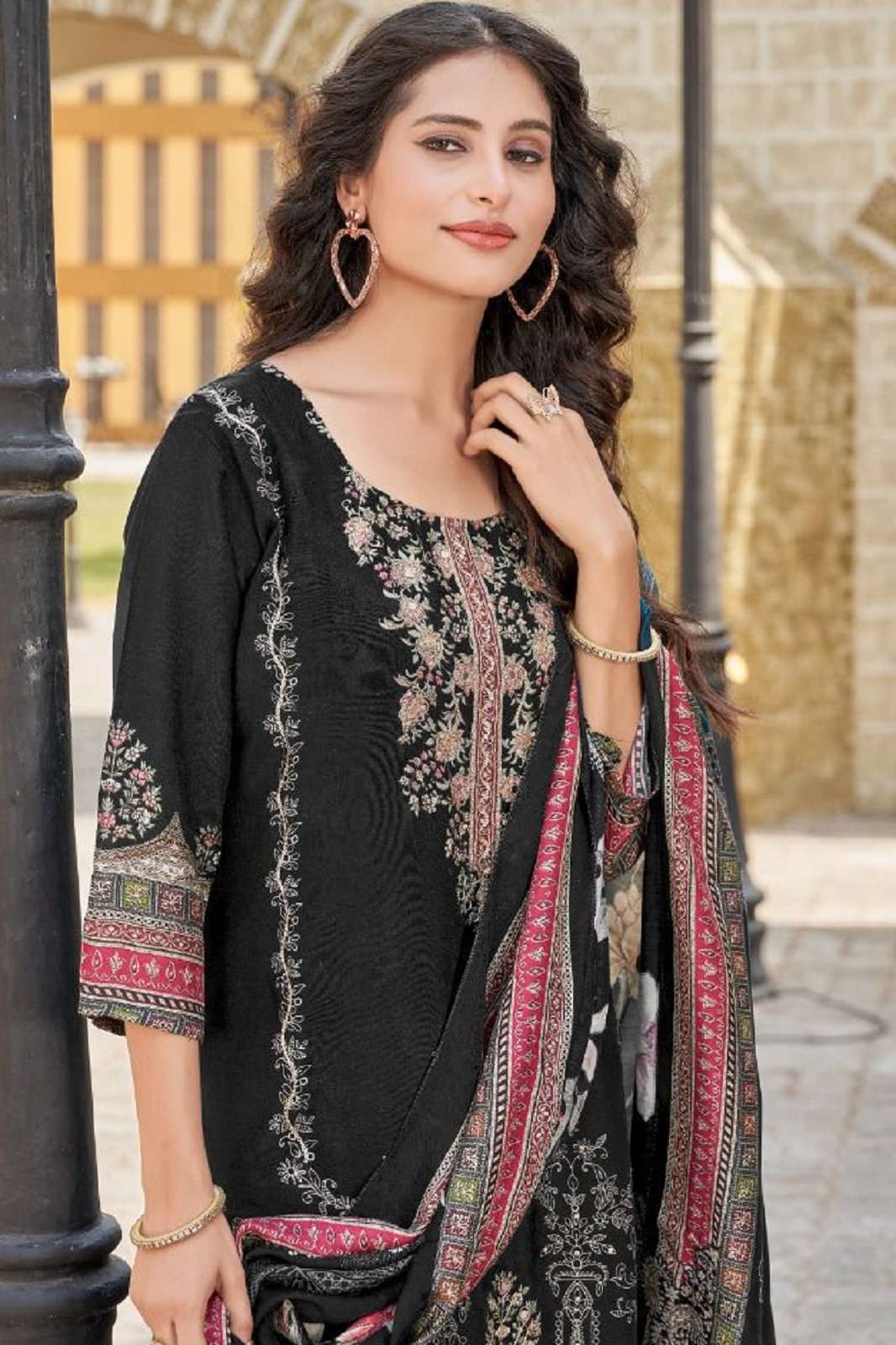SHREE FAB KT 246 VISCOSE MUSLINE HANDWORKED DRESS MATERIALS