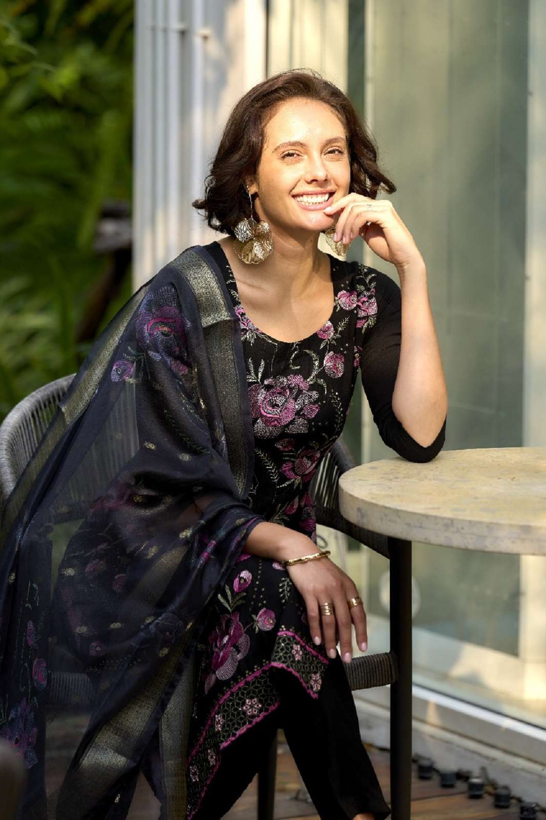 SHRI BALAJI 2017 BLACK RAYON READY TO WEAR KURTIES