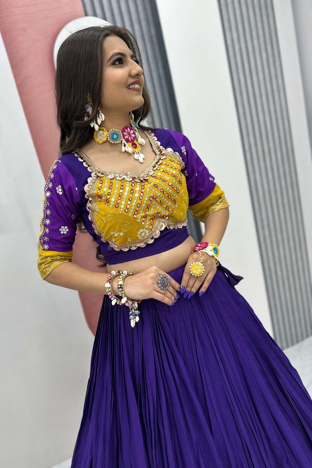 SHRI BALAJI 254 PURE COTTON EMBROIDERED READY TO WEAR LEHENGAS