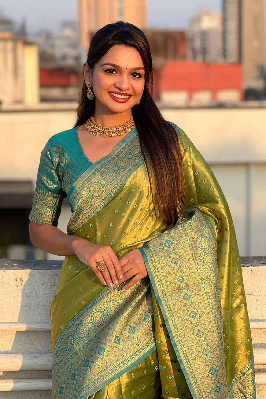 SHRI BALAJI 3227 SOFT TISSUE MEENAKARI RICH PALLU SAREE