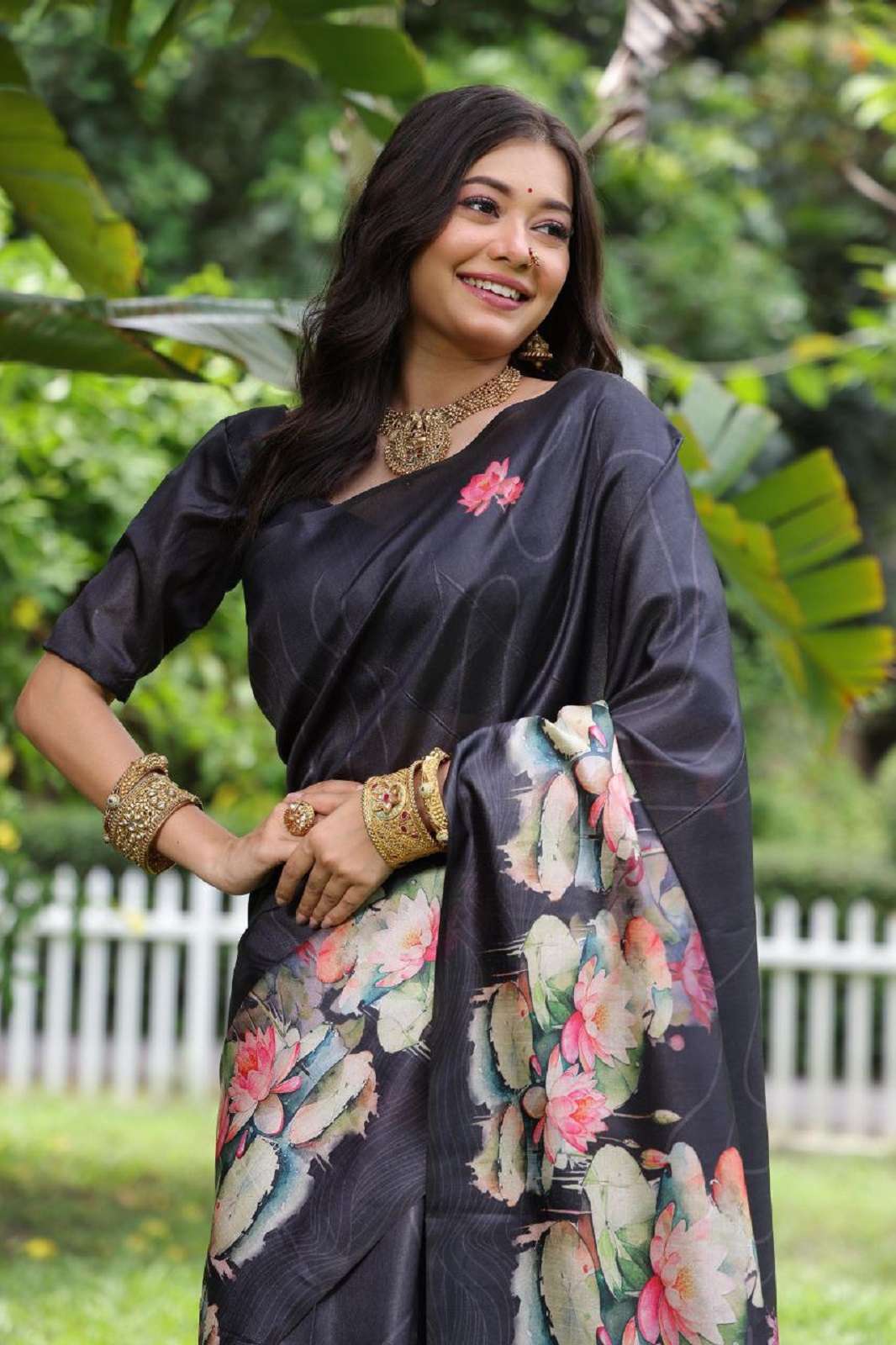 SHRI BALAJI 3467 TUSSAR SILK AND LOTUS PRINTED SAREES