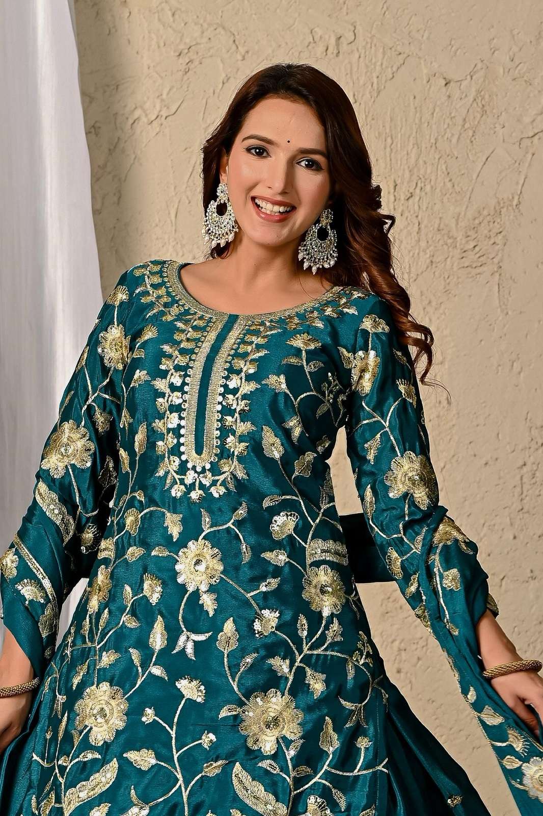 SHRI BALAJI DIF 012 CHINON SILK READY TO WEAR EMBROIDERED LEHENGAS