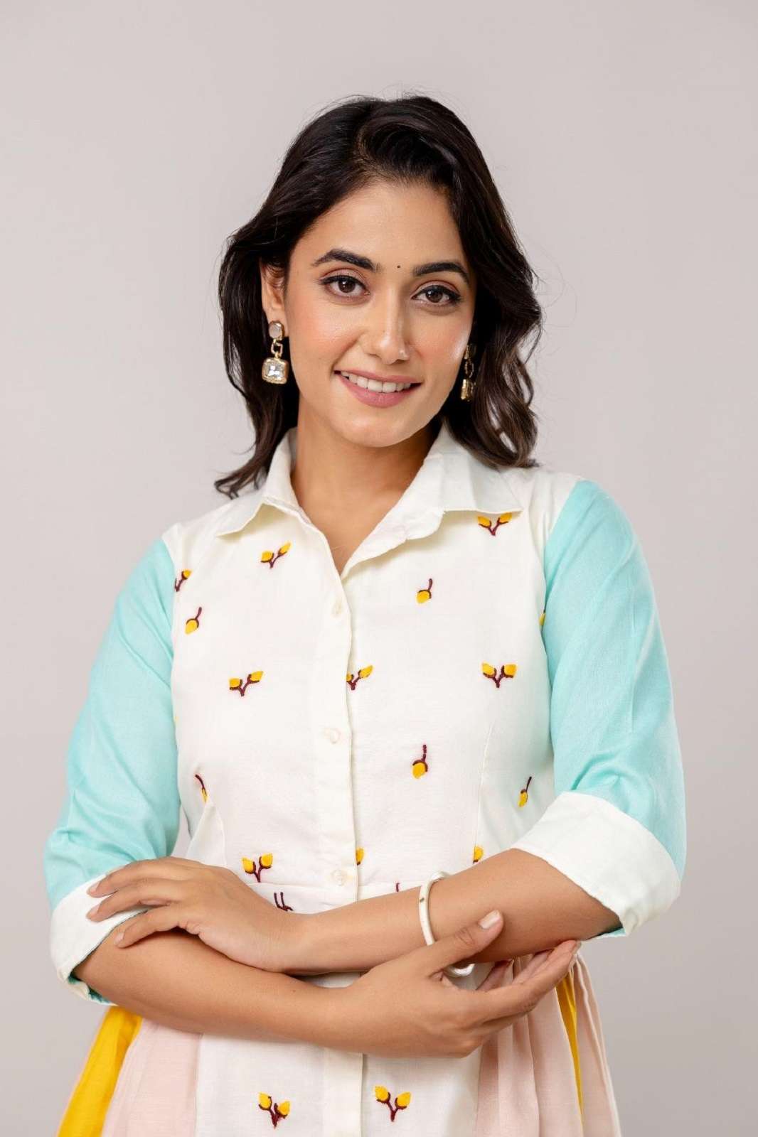 SHRI BALAJI DIF 032 COTTON EMROIDERED READY TO WEAR KURTIES