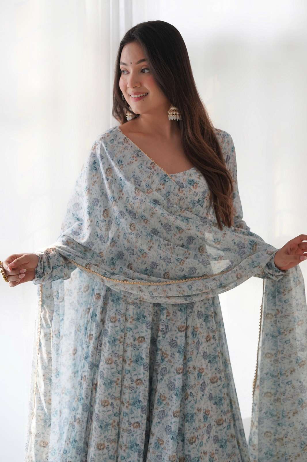 SHRI BALAJI DIF 036 CHIFFON PRINTED READY TO WEAR KURTIES