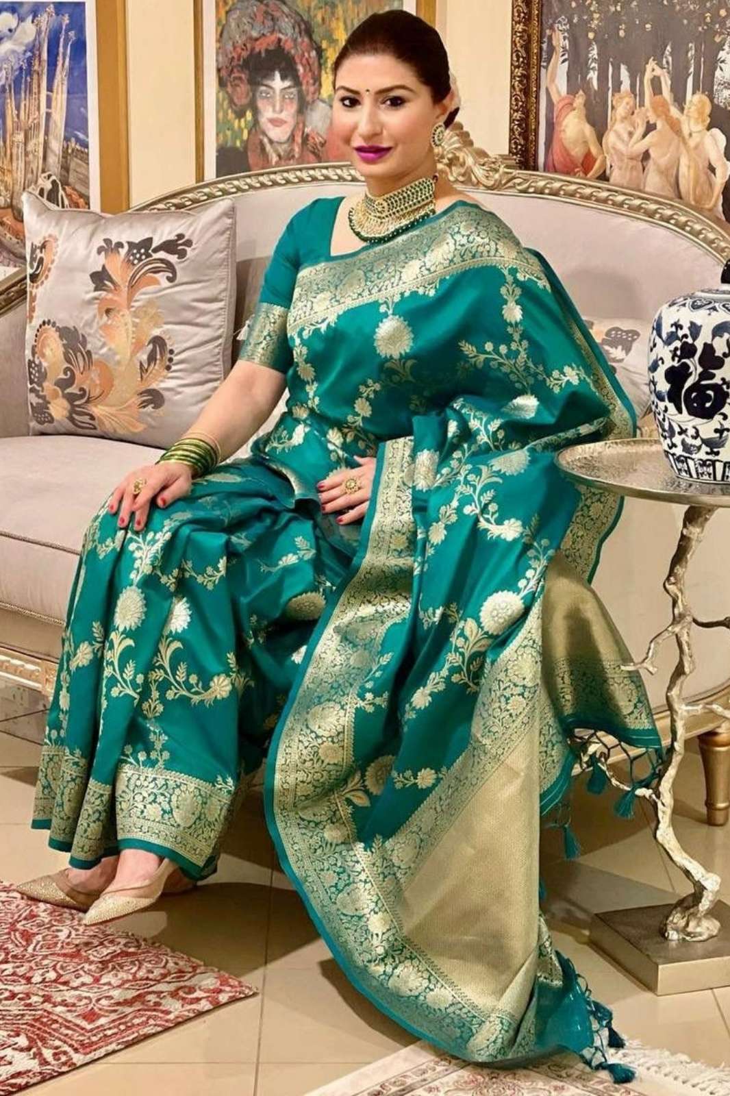 Shri Balaji Emporium 15 Indian Women Banarasi Soft Silk Saree 