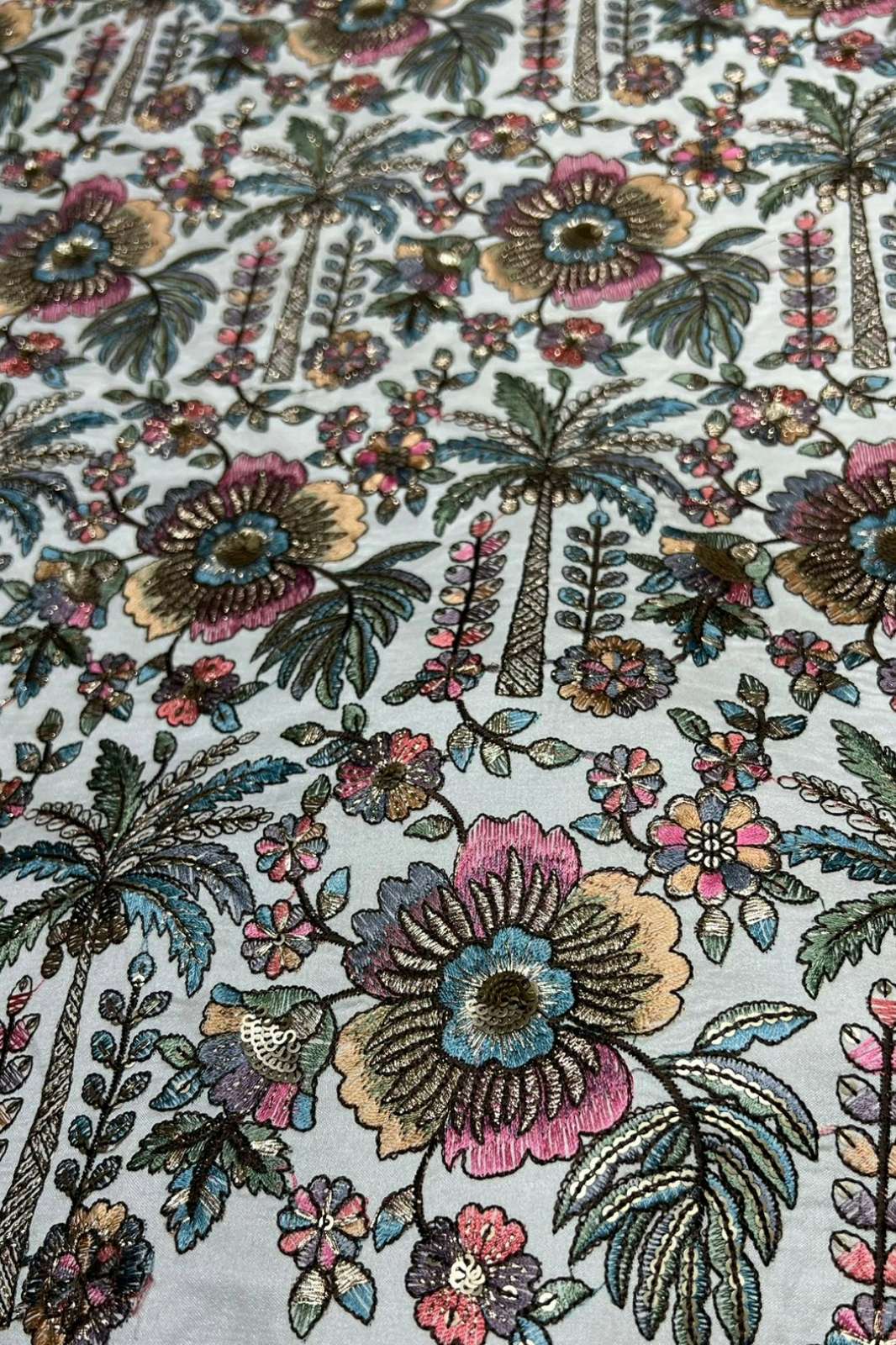 Shri Balaji Emporium A1014 Multi Stich Embroidery Work Work Georgette Designer Fabric
