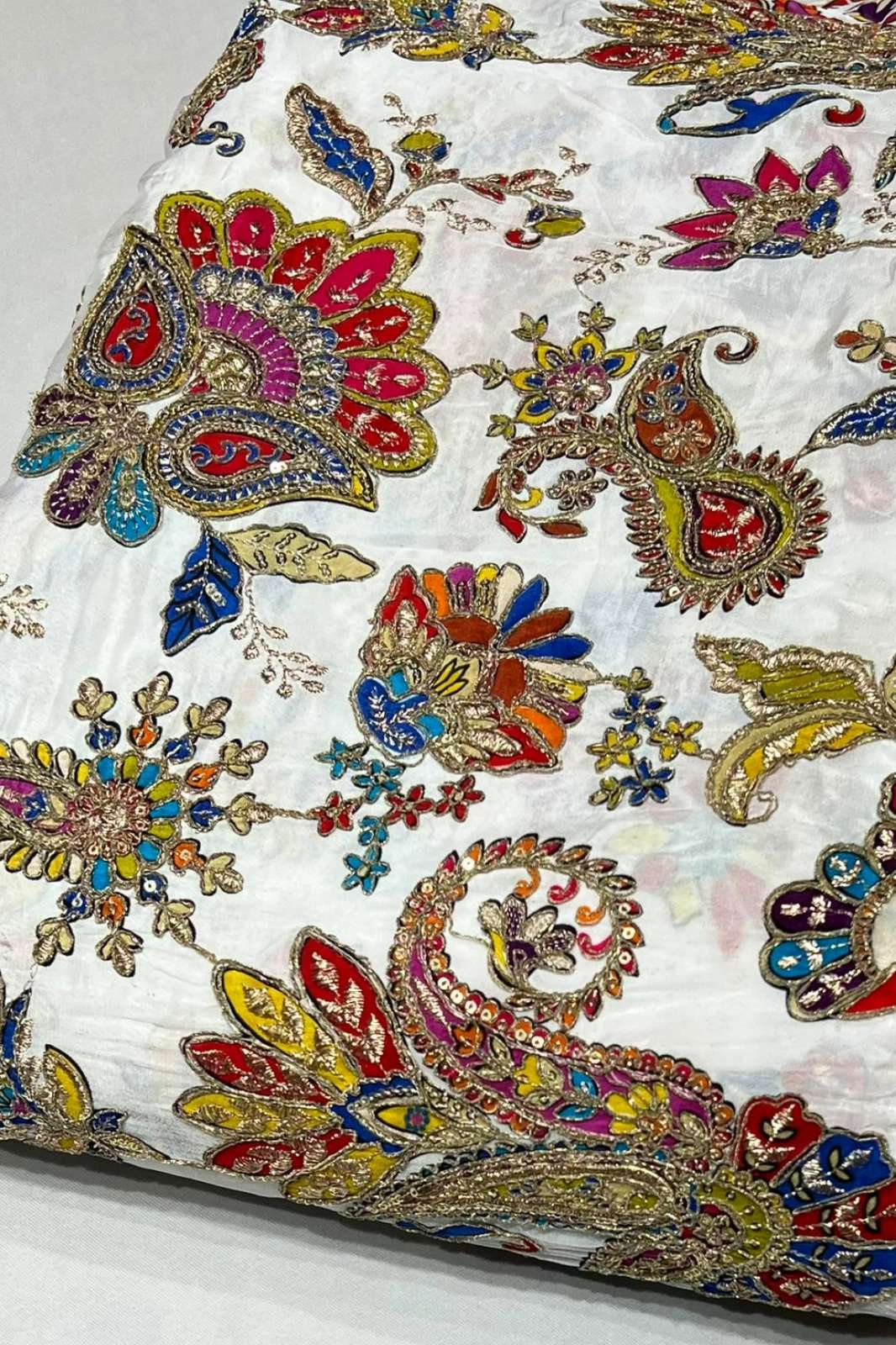Shri Balaji Emporium A1015 Position Print Embroidery Work Work Designer Crepe Fabric