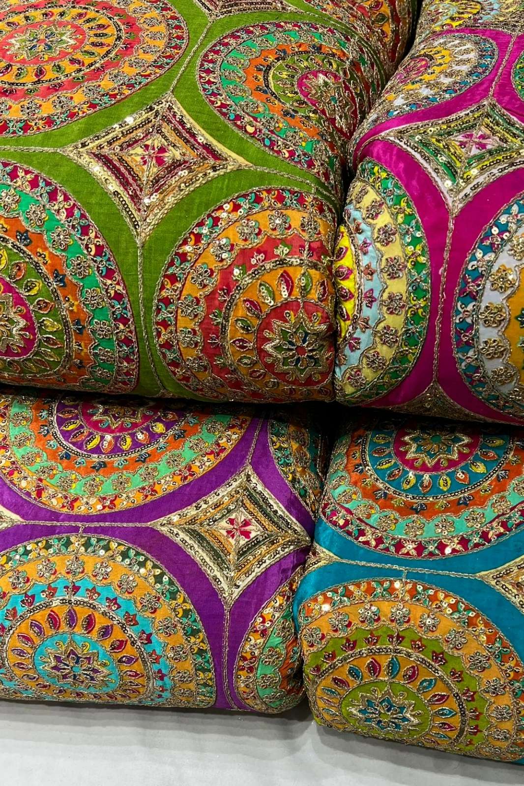 Shri Balaji Emporium A1019 Position Print Embroidery Work Designer Crepe Fabric