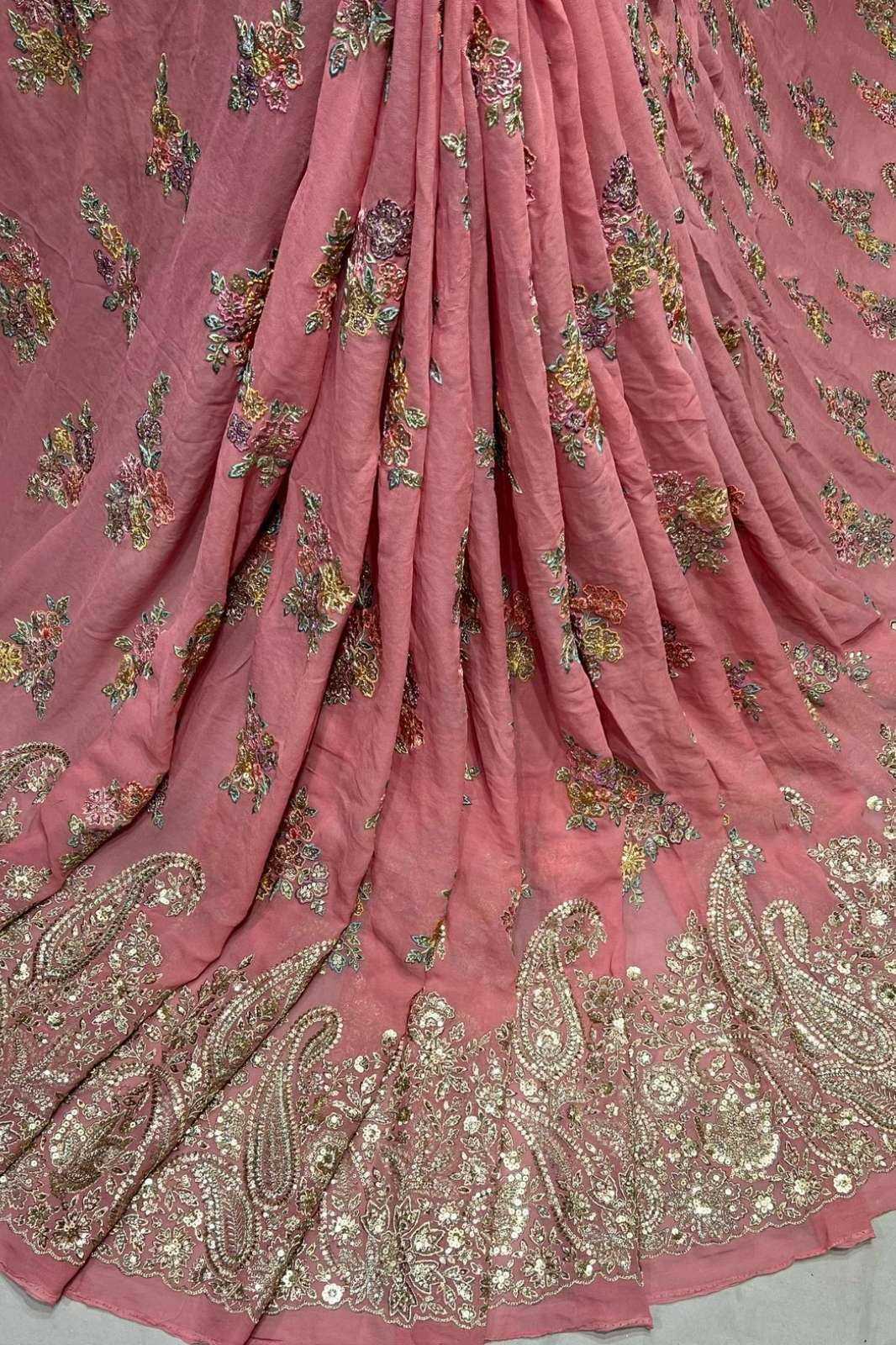 Shri Balaji Emporium A1054 Multi Thread Embroidery Work Pure Georgette Designer Fabric