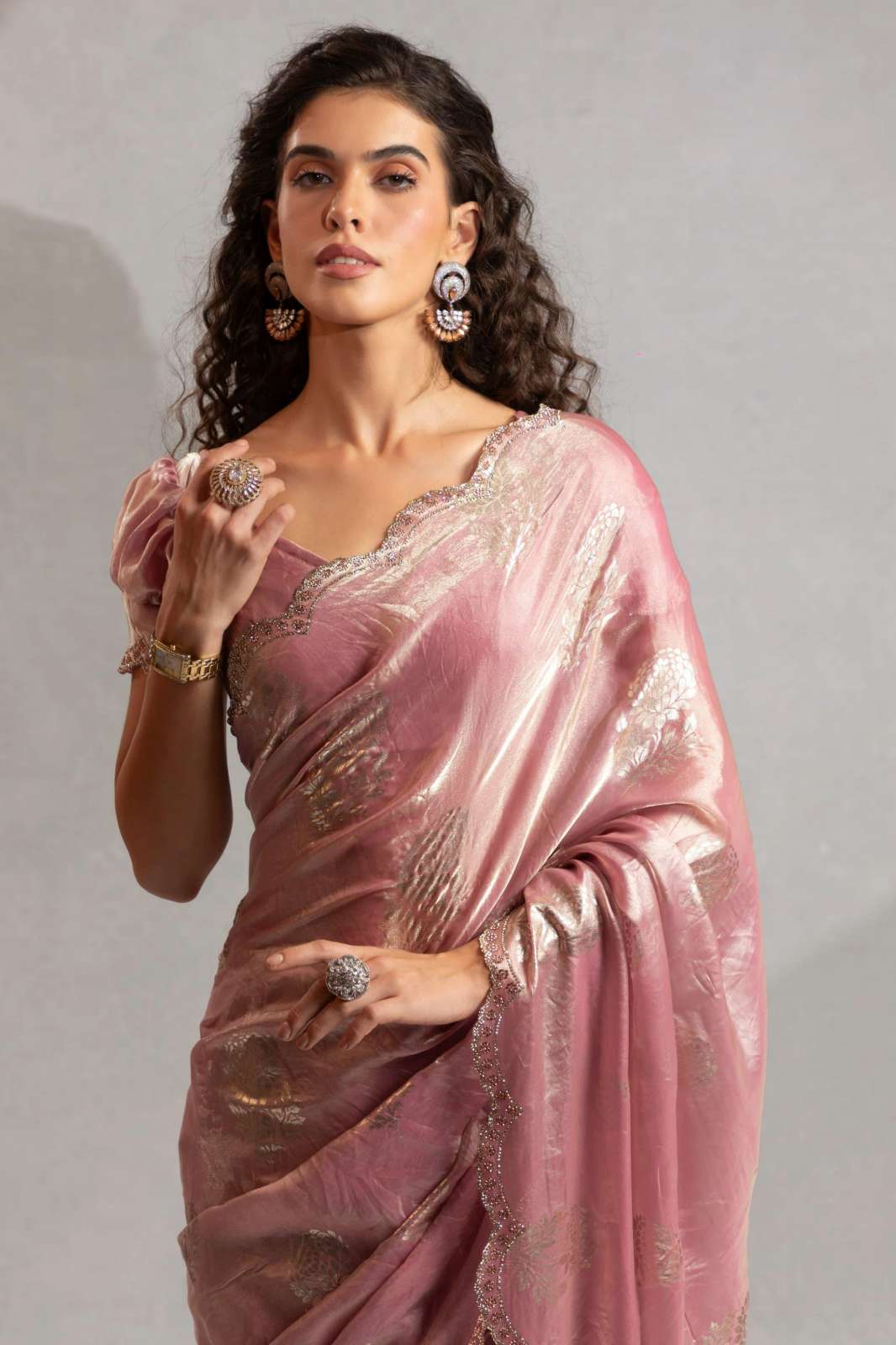 Shri Balaji Emporium ALLIRE Sain Silk Saree with Zarkan Work 