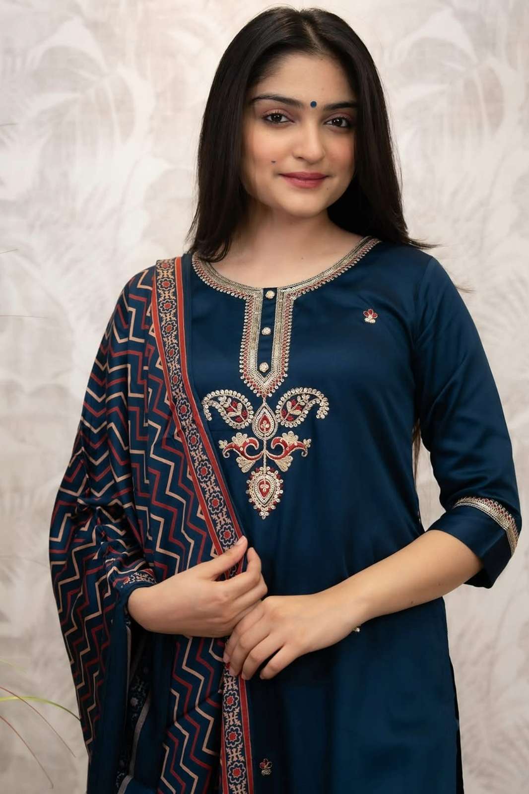 Shri Balaji Emporium BF 628 Embroidered Work Chanderi Silk Kurti Set 