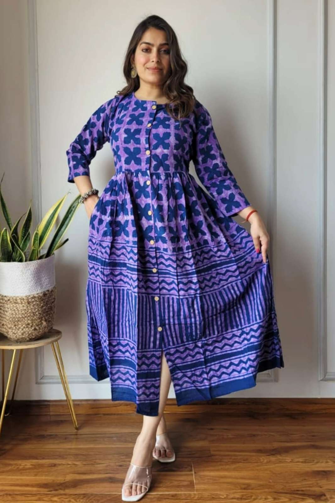 Shri Balaji Emporium CK14602 Bagru Hand Block Printed Pure Cotton Dress
