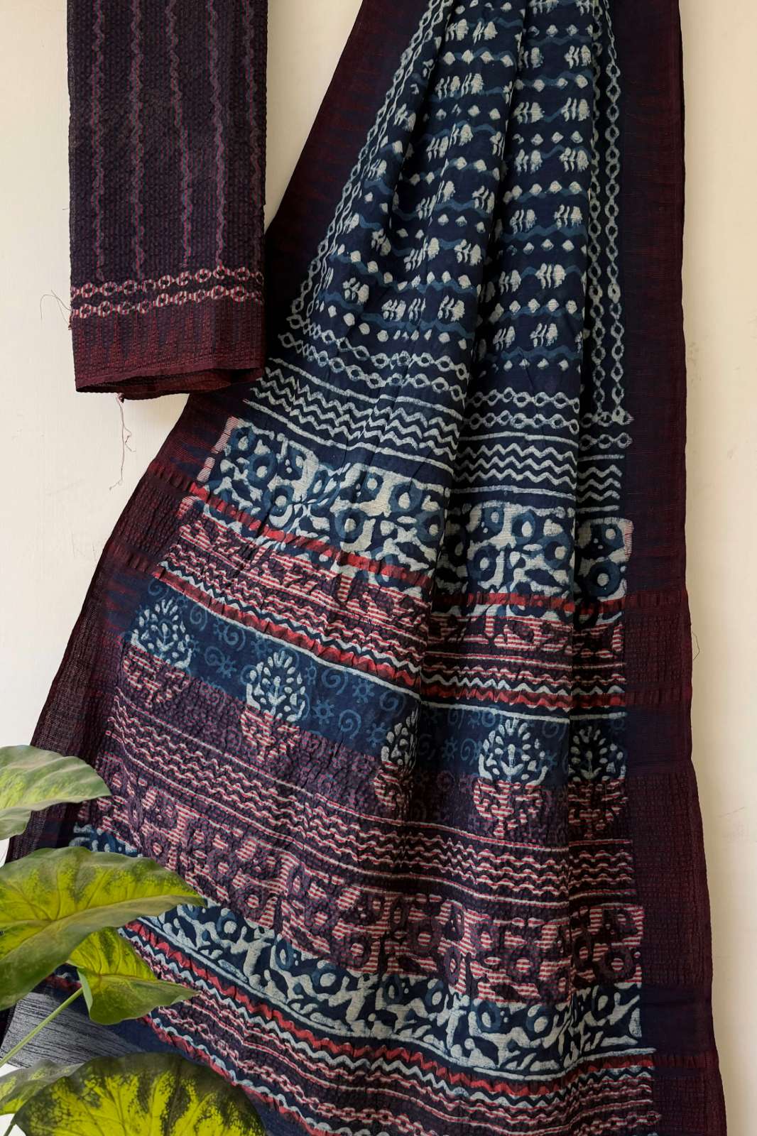 Shri Balaji Emporium CK14716 Bagru hand block printed Pure cotton Silk saree