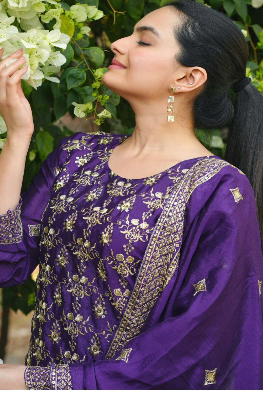 Shri Balaji Emporium DV 24624 Embroidery Work Chinon Sharara Suit