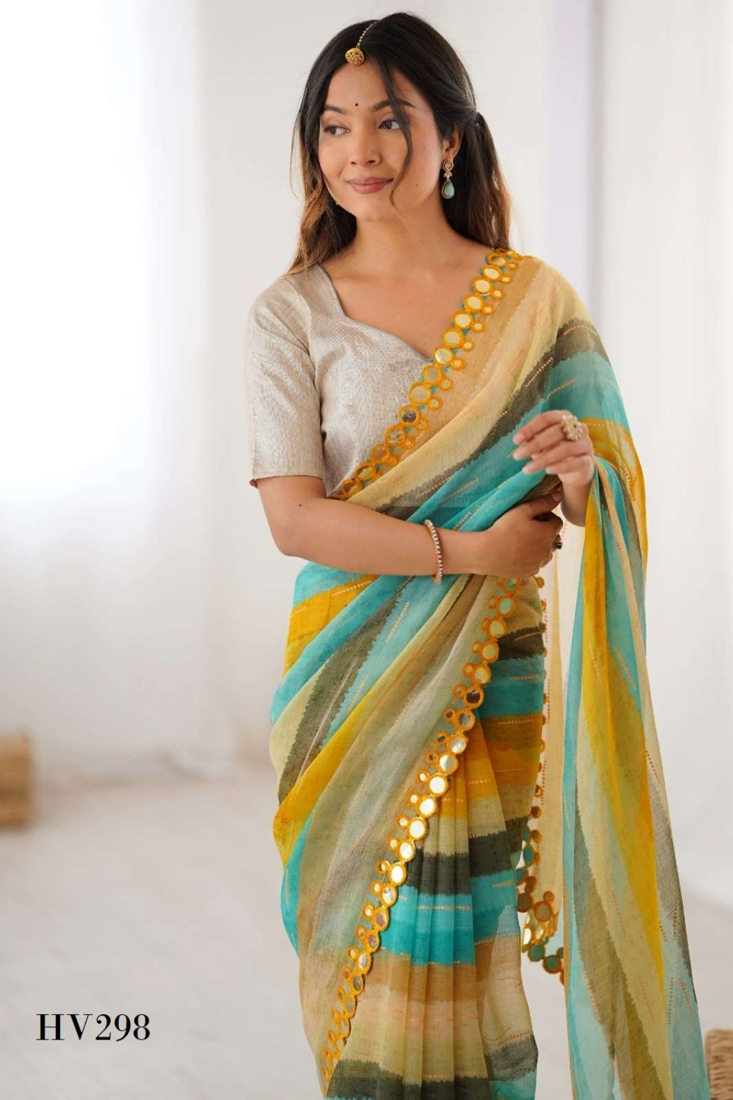 Shri Balaji Emporium LERIYA VOL 02 HEAVY SMOOTH MARBLE CHIFFON LERIYA PRINT SAREE 