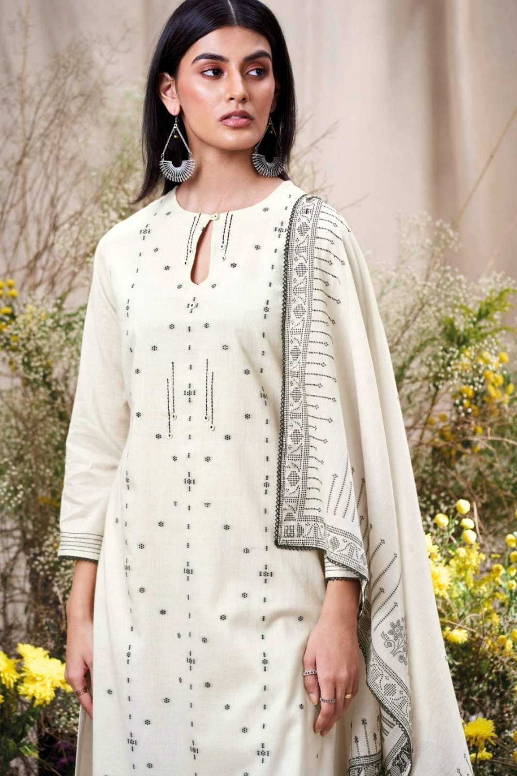 SHRI BALAJI EMPORIUM PREMIUM MUL COTTON JACQUARD SUIT WITH HAND EMBROIDERY