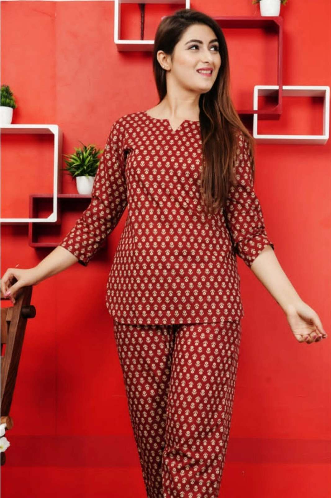 Shri Balaji Emporium RF14217 Ready to Wear Pure Cotton aily Wear Night Suit
