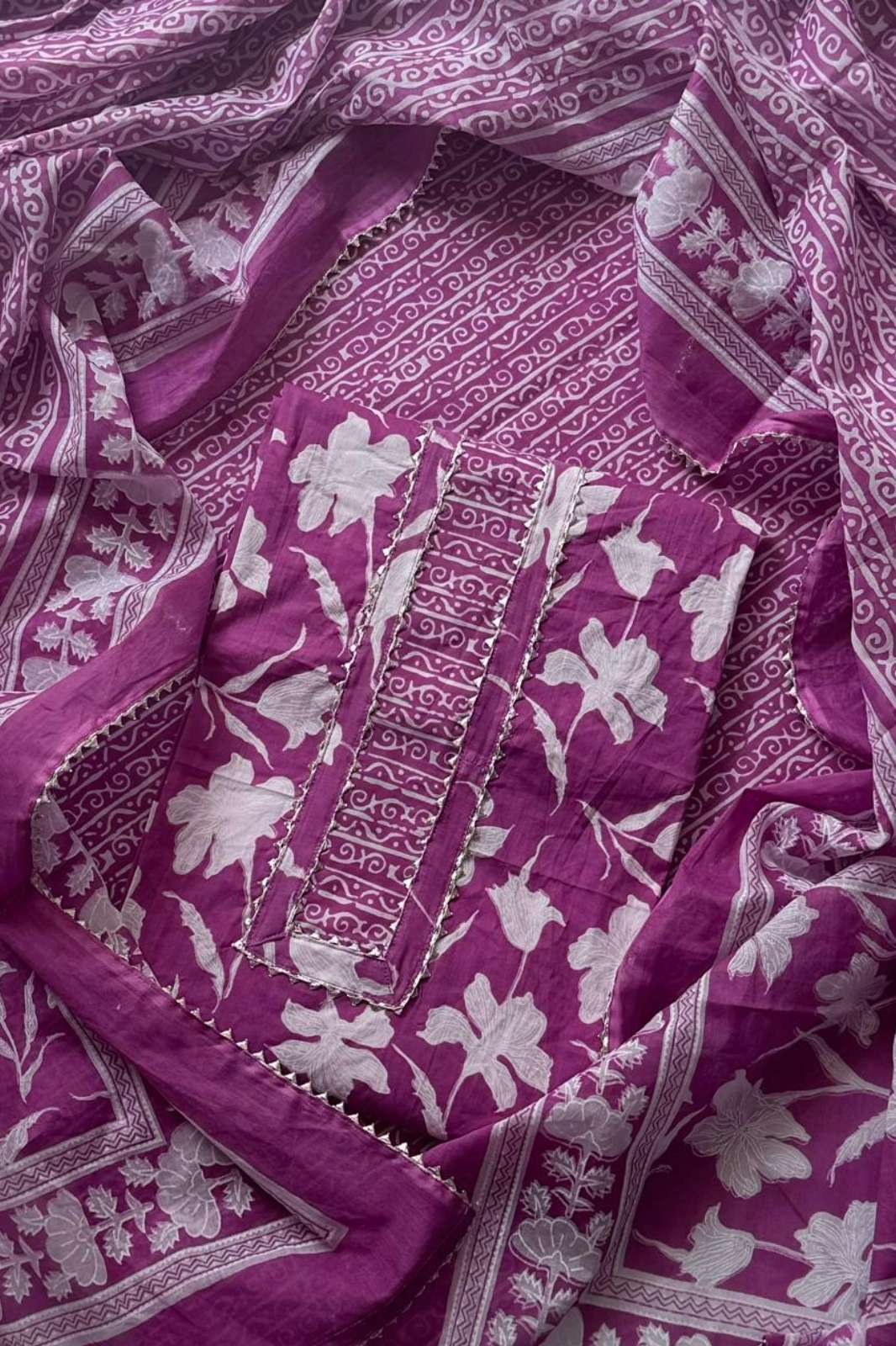 Shri Balaji Emporium RF14221 Hand Block Print & Gota Paati Work Pure Cotton Suits