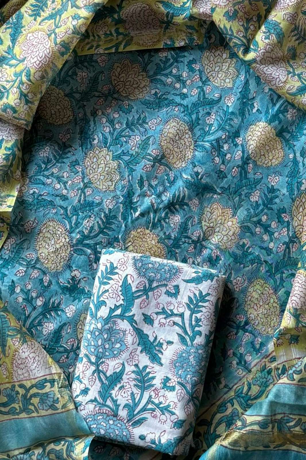 Shri Balaji Emporium RF14343 Chanderi Silk Hand Block Printed Suits