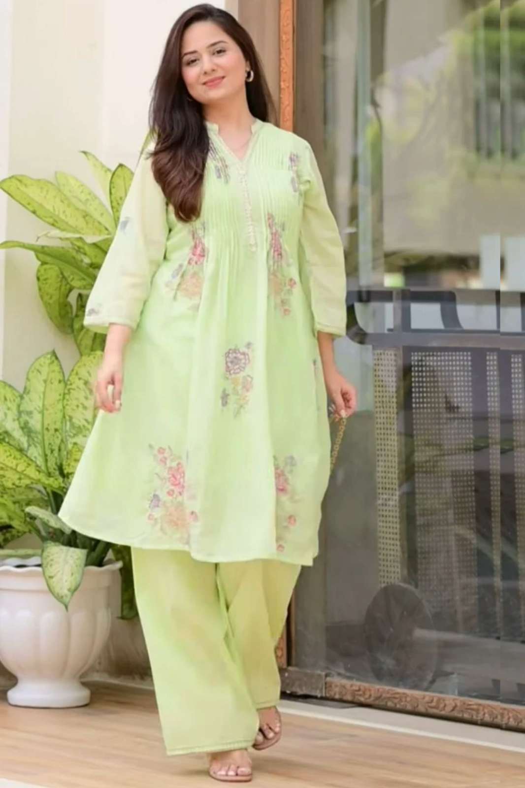 Shri Balaji Emporium RF14590 Ready to Wear Mul Mul Cotton A line kurta set