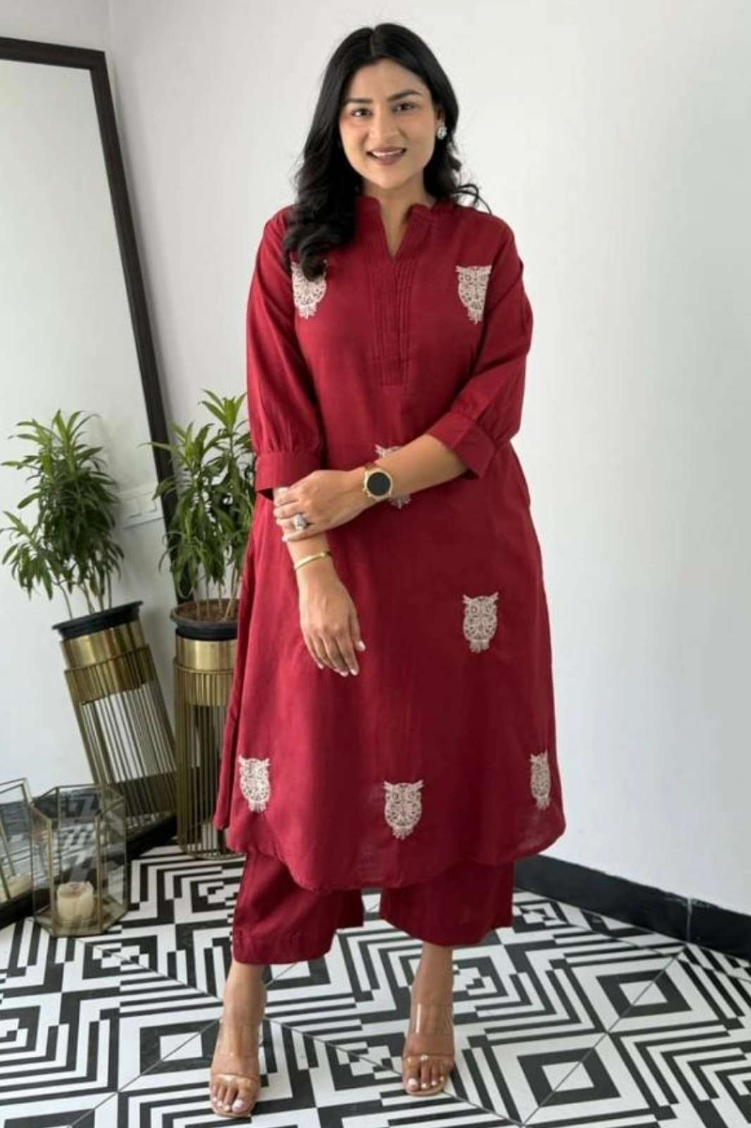 Shri Balaji Emporium RF14591 Ready to Wear Pure Cotton Embroidery Work kurti Set 
