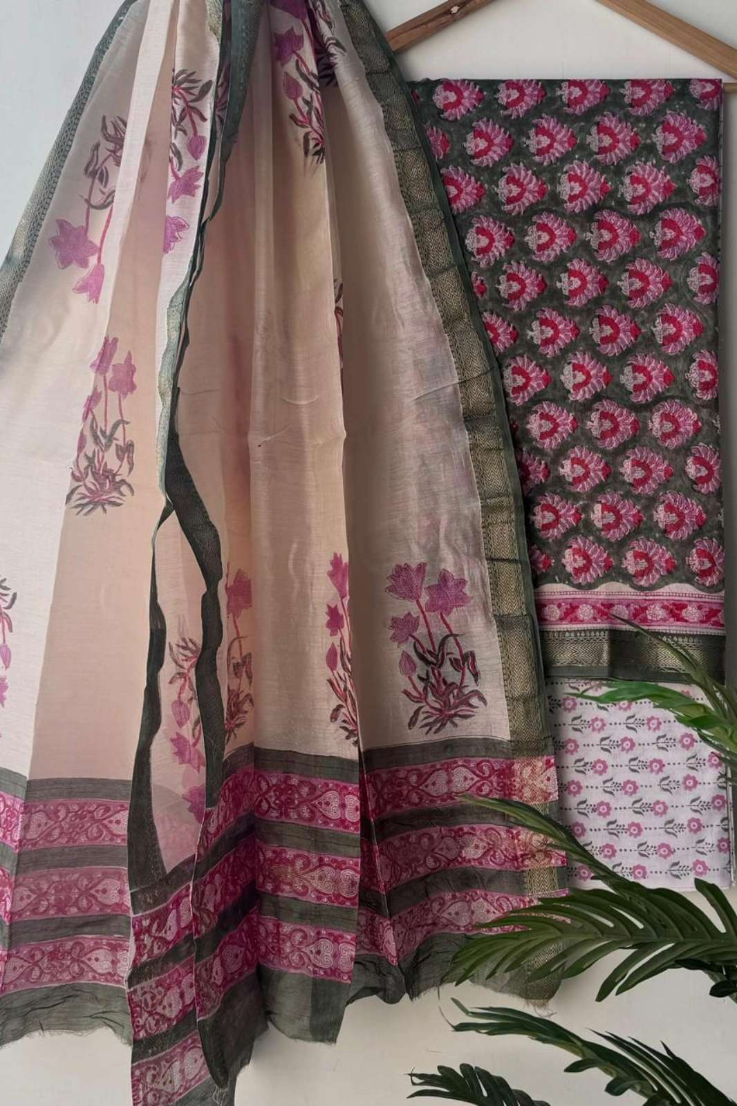 Shri Balaji Emporium RF14711 Bagru Hand Block Printed Maheshwari Silk Suits