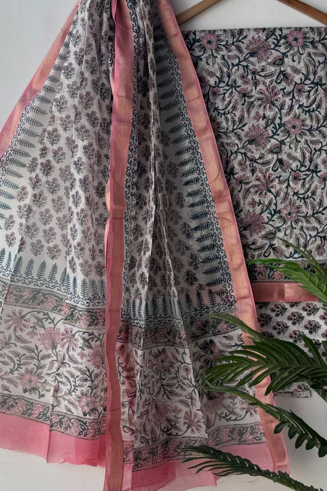 Shri Balaji Emporium RF14711 Bagru Hand Block Printed Maheshwari Silk Suits