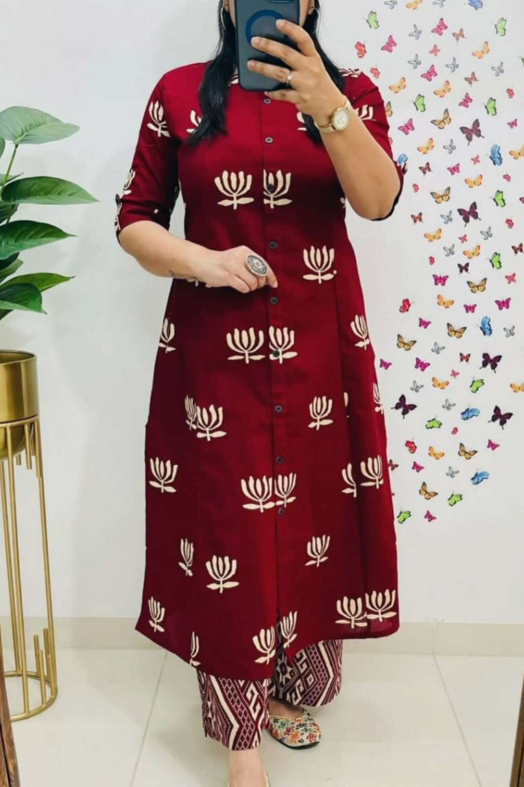 Shri Balaji Emporium RF15537 Ready to Wear Pure Fine Cotton Kurti Pant Set 