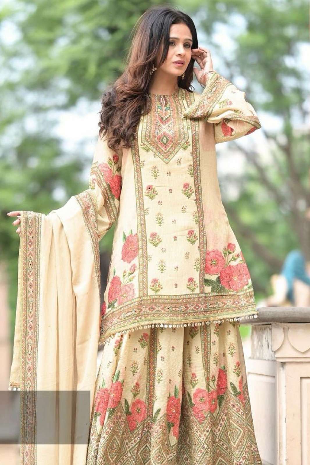SHRI BALAJI HK 1707 SILK HANDWORKED READY TO WEAR SUITS
